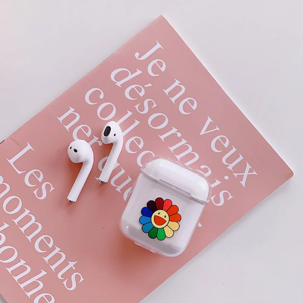 Чехол для Apple AirPods с рисунком из мультфильма, прозрачный жесткий защитный чехол, беспроводной чехол для наушников, милый чехол для Airpods 2, прозрачный чехол, fundas