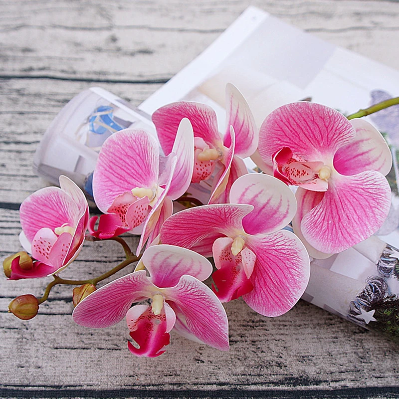 

Simulation 3D Phalaenopsis Small 6 Flower Artificial Flower Fake Flower Home Soft Decoration Plant Wall Decoration Manua