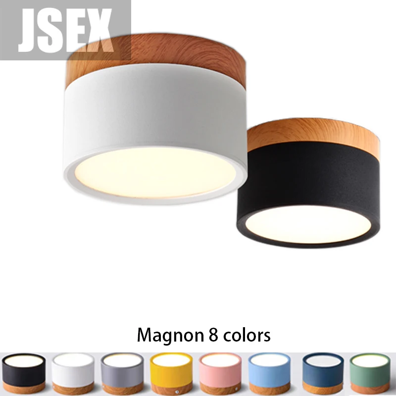 

LED Down Light 7W 15W Macaroon Aluminum Ceiling Nordic Wood Grain Spotlight Indoor Lobby Living Room bedroom