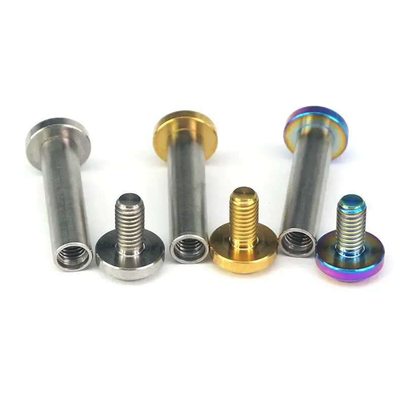 

A Set(2pcs Scews+1 Rod Nut) M6x33mm Ti/Golden/Rainbow GR5 Titanium Bolts & Rod Nut For Mountain Bike Bicycle Rear Damping