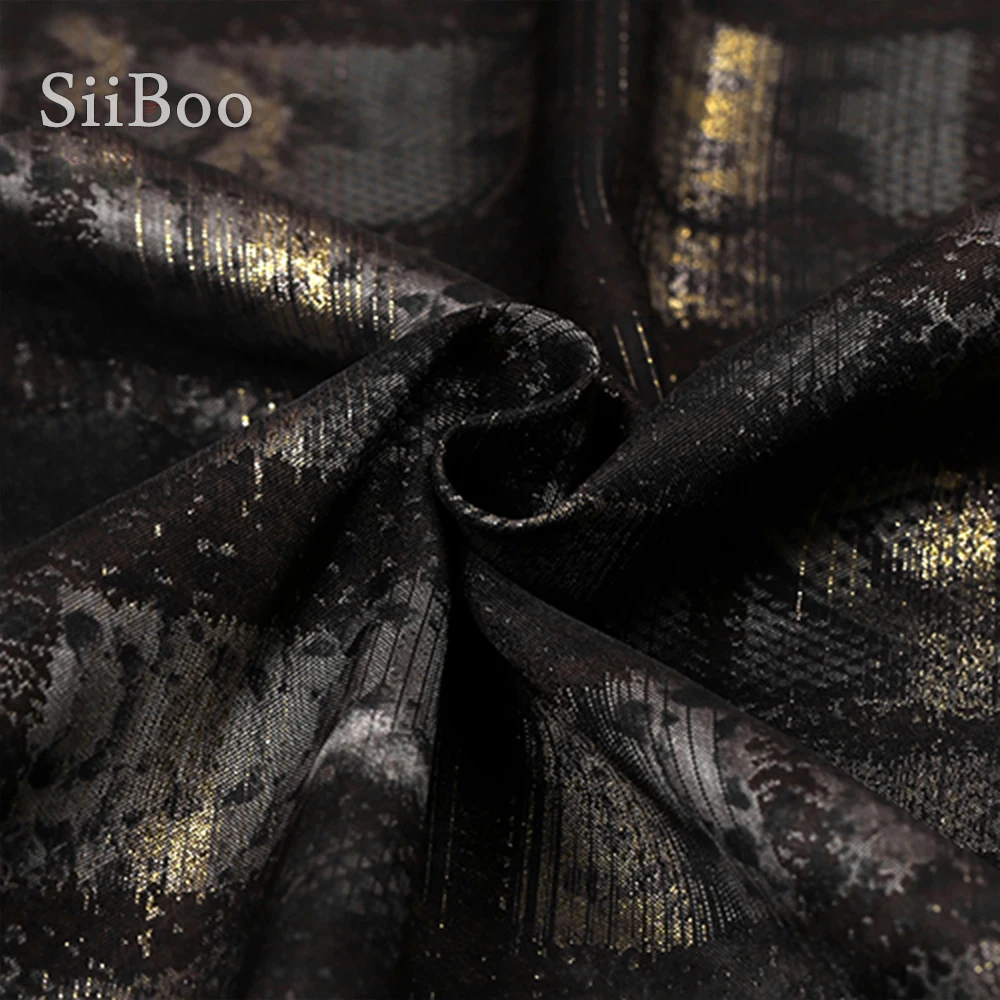 Европейский стиль черный кофе геометрический Металлик Жаккардовая парча ткань