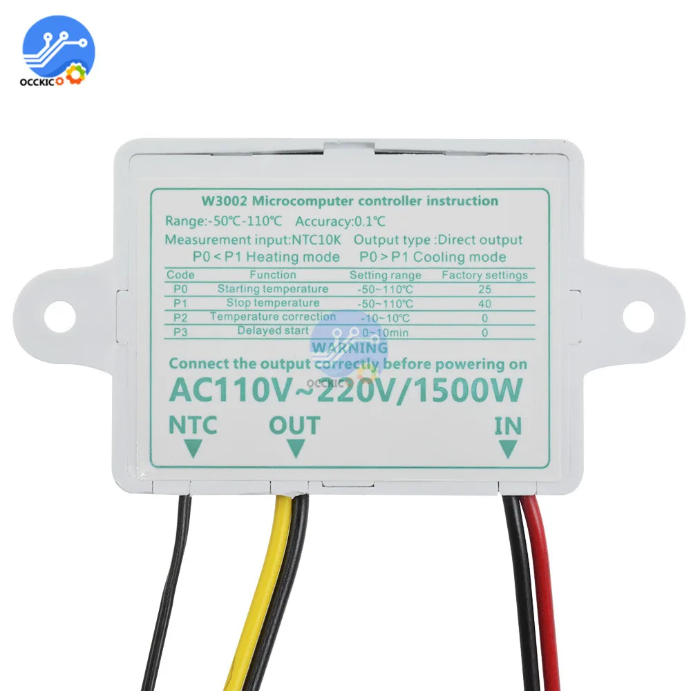 Цифровой светодиодный регулятор температуры 110 220 В переменного тока 10 А