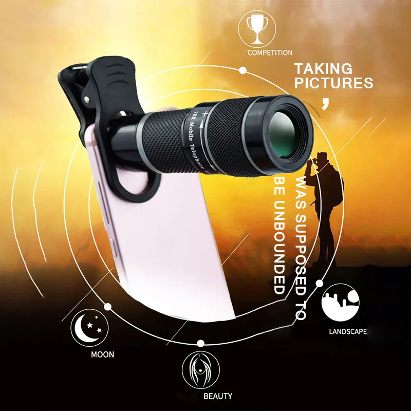 

18x Регулируемый зум HD Оптический Телефон зум объектив для общего наблюдения с 18X зум телеобъектив для смартфона