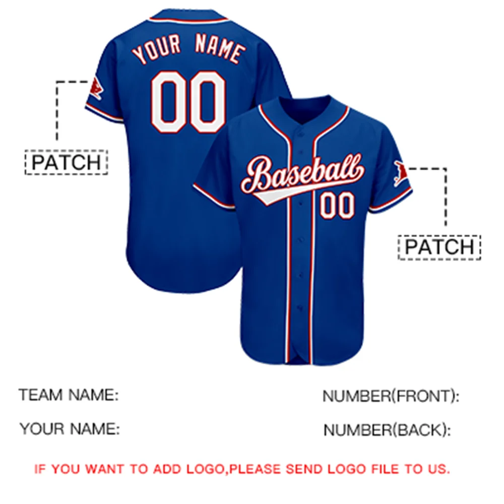 Custom Baseball Jersey Print Player's Name Number Suitable For Men/Youth Outdoor Softball Competition Training Sports Shirt