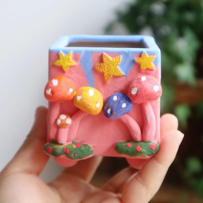 

CREATIVE PERSONALITY CUTE MUSHROOM MULTI-MEAT POT CERAMIC SMALL PILE CONTROL TYPE RICE RICE STONE LIVE HOME DESKTOP DECOR
