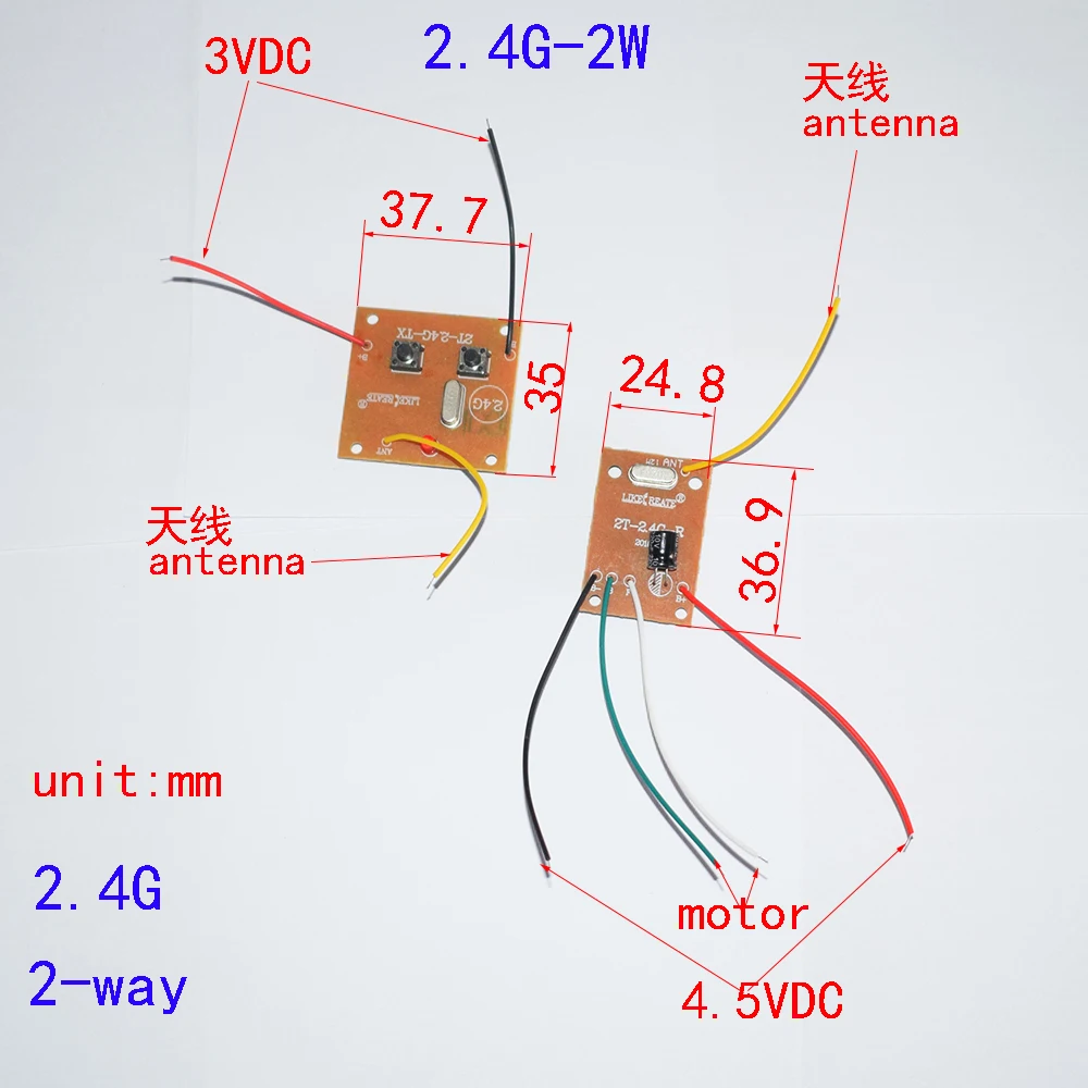1 шт 27 мгц 40 мгц 24g 2 сторонняя 4 поло
