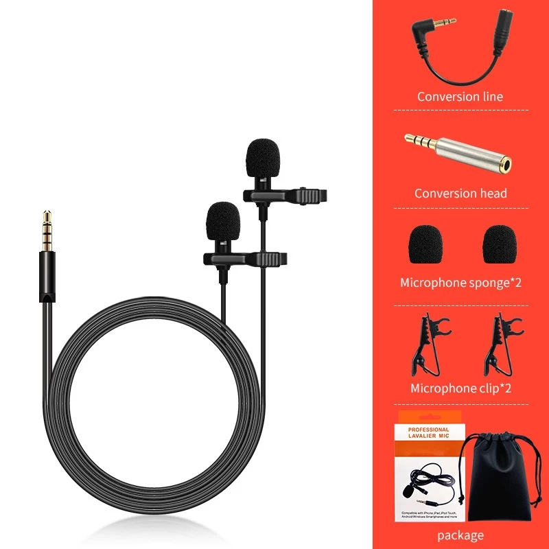 Lavalier отворот микрофон клип на рубашка воротник Mic 1 5 м для iPhone Huawei Sumsang YouTube видео