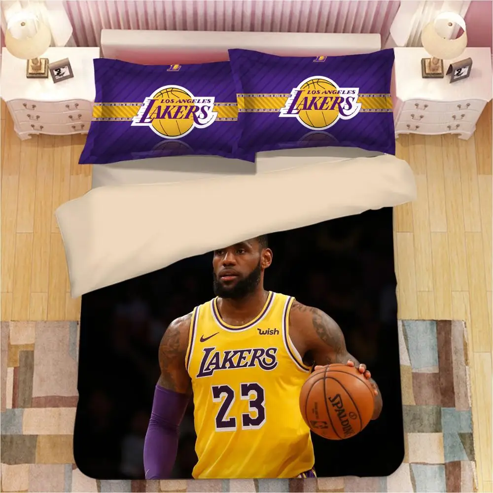 Laker James 3 шт. Наборы постельного белья пододеяльник баскетбольная звезда Джеймс Карри 3D печать набор постельных принадлежностей Твин Королева Король размер - Цвет: Laker James