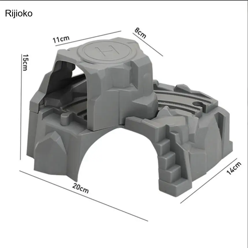 

Plastic Grey Double Tunnel Wooden Train Track Accessories Tunnel Track Train Slot Wood Railway Toys