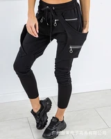 2021 autumn new womens fake pocket casual zipper bodysuit