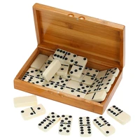 dominoes game double six dominoes set entertainment recreational travel game toy black dots dominoes game