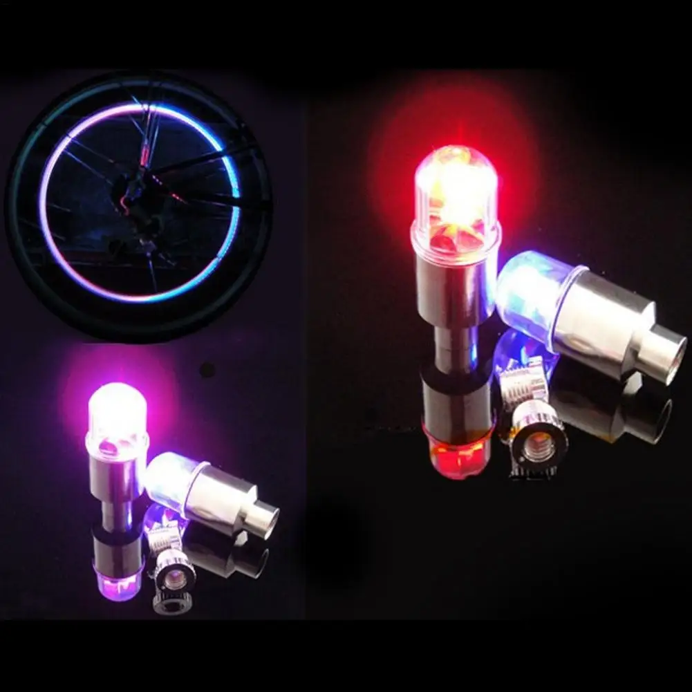 

2pcs Bicycle Wheel Lamp Colorful Photosensitive Wheel Light Tire Tyre Valves Stem Caps Valve Lamp Bike Accessories Dropship