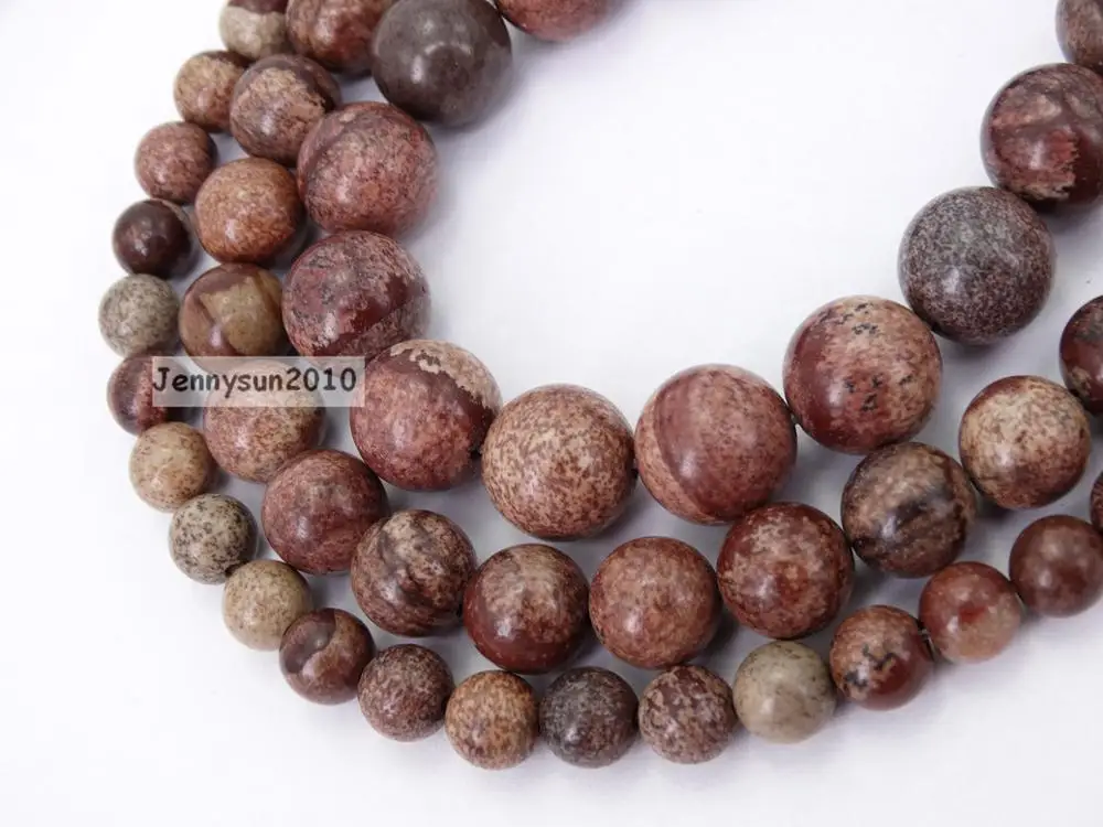 

Natural Scenery Ja-sper Gems Stone Round Spacer Beads 15.5'' 4mm 6mm 8mm 10mm 12mm for Jewelry Making Crafts 5 Strands/Pack
