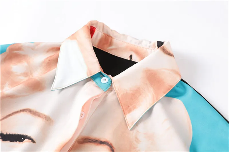 Женская Длинная блузка с принтом суперзвезды подиумная дизайнерская длинным