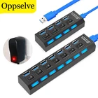 USB-концентратор 3,0, 7 портов, USB usb-хаб, с адаптером питания, со светодиодной подсветкой, s-разветвитель для компьютера, ПК, удлинитель, 3,0, 2,0