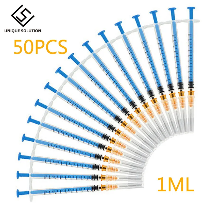 Одноразовый пластиковый ветеринарный шприц 1 мл 50 шт. с иглами для домашних
