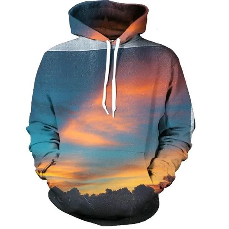 

Fashion brand men's hoodie 3D painting printing hip-hop casual rainbow hoodie oversized hoodie men