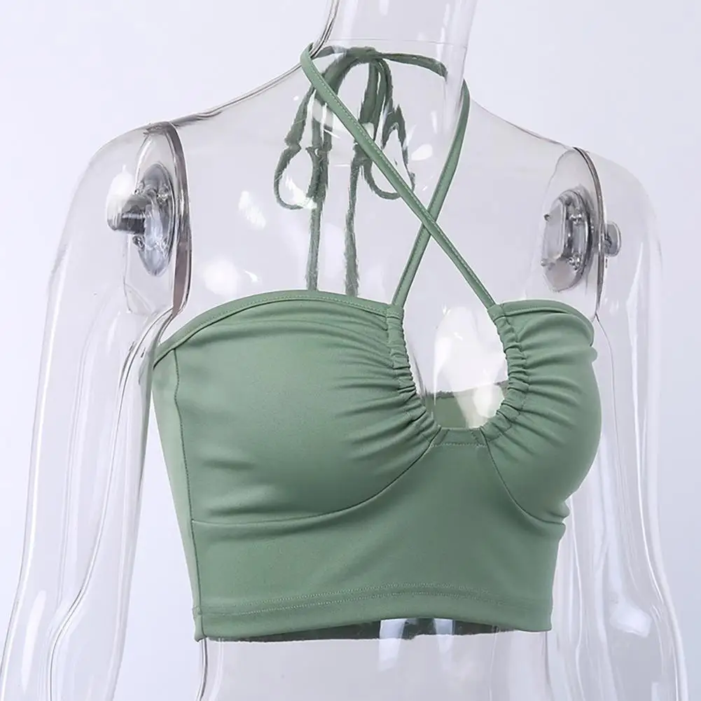 

75% Hot Sales!!!Summer Women Tube Top Backless Polyester Solid Color Sleeveless Crop Top Bandeau for Club