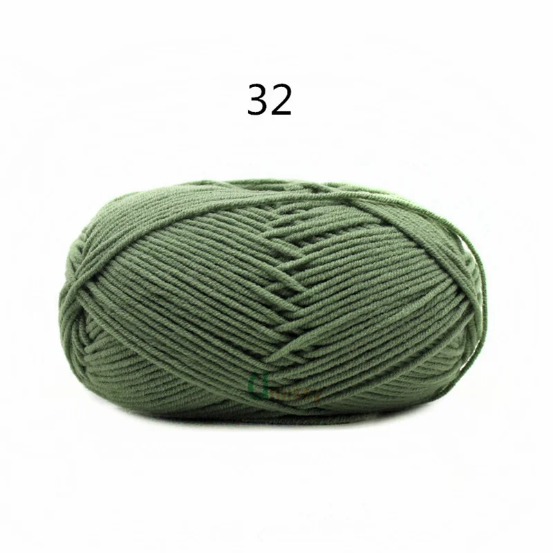 32 36pcs 36 шт./лот, ручная вязка, шерстяная линия, окрашенная, горячая Распродажа, хлопковая Детская Пряжа молочного оттенка, гребенная хлопковая пряжа для вязания крючком, 62 цвета - Цвет: 32 36pcs
