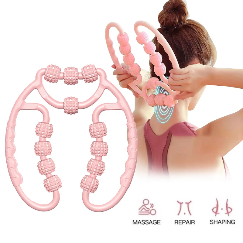 

U-образный массажный ролик для йоги, 12 колесных триггеров для спины, ног, стоп, мышц тела, фитнеса, тренажерного зала, йоги, пилатеса