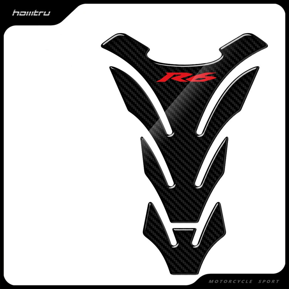

3D Carbon Look Motorcycle Tank Pad Protector Stickers Case for Yamaha YZF-R6 R6 Tank Decals