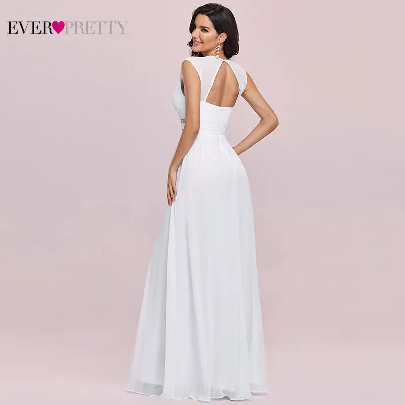 Длинное вечернее платье EP08697 Ever Pretty для женщин элегантное темно-синее белое с