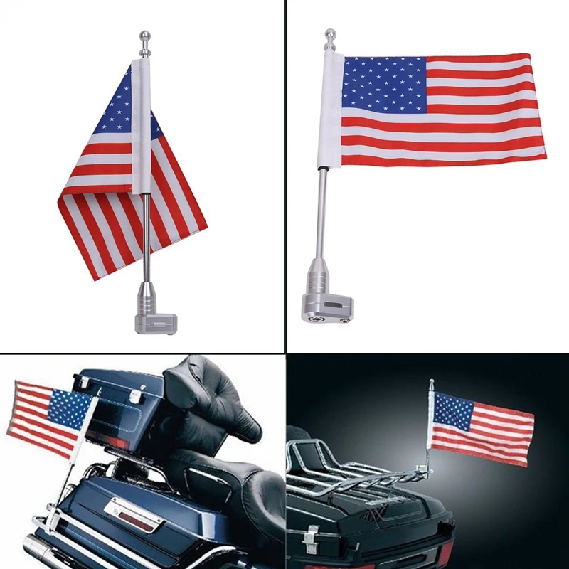 Универсальный мотоцикл американский флаг вертикальный полюс багажная стойка