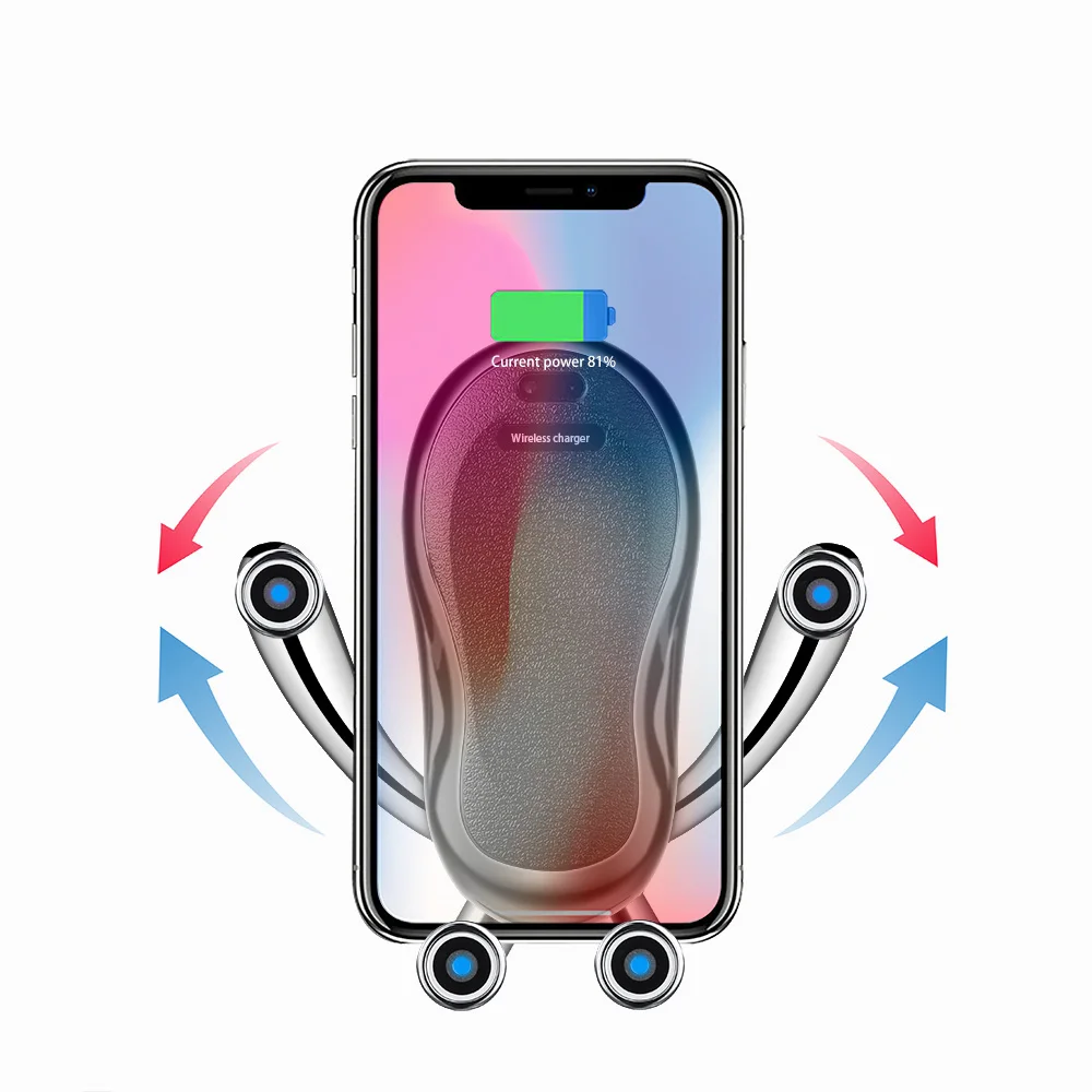 FDGAO 10 Вт Qi автомобильное беспроводное зарядное устройство для iPhone X XS samsung Xiaomi автомобильный держатель телефона интеллектуальный инфракрасный быстрая Беспроводная зарядка