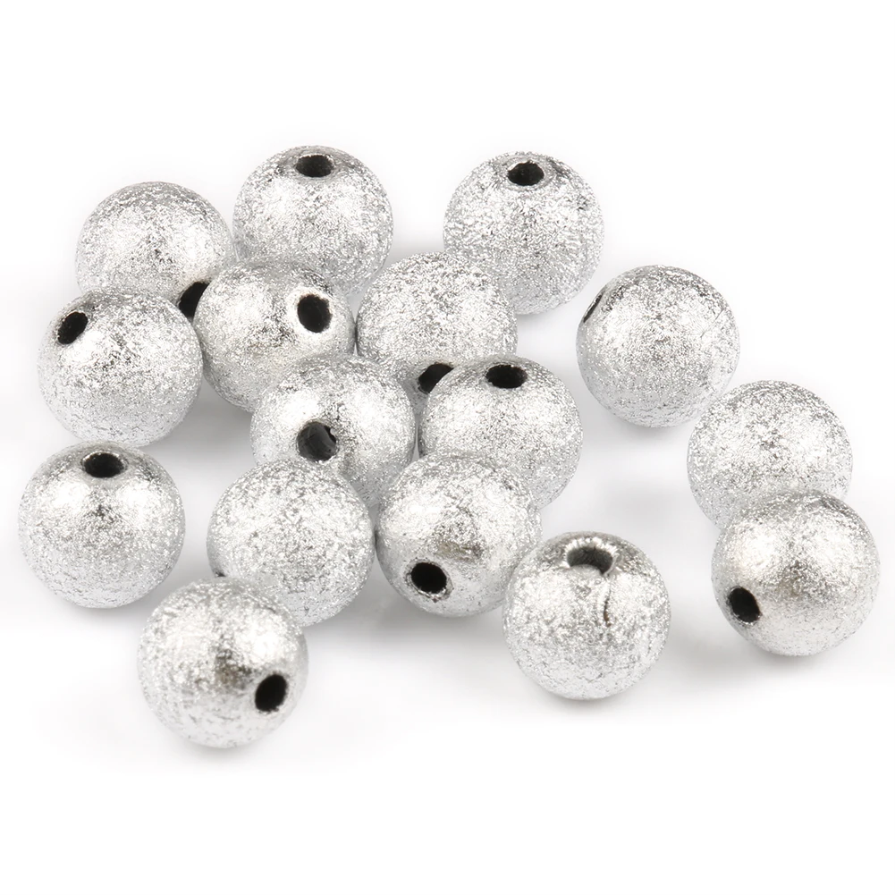 

4 6 8 10 12mm Silver Color Round Spacer Beads for Jewelry Making DIY Handmade Bracelet Necklace Accessories Loose Plastic Beads