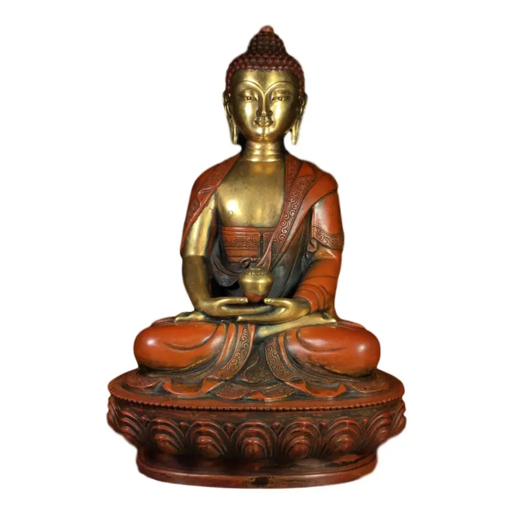 

LaoJunLu Pure Copper Buddha Statue Of Sakyamuni Weighs 2.6Kg Imitation antique bronze masterpiece collection of solitary