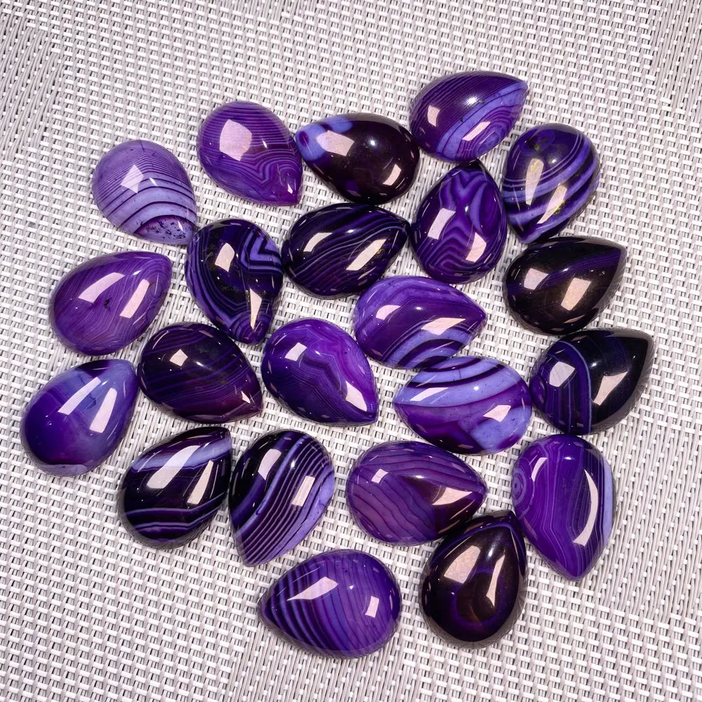 5Pcs Natural Loose Beads Striped Agates Cabochons No Hole Stone for Making Ring Pendant Earrings DIY Handmade Jewelry Wholesale | Украшения