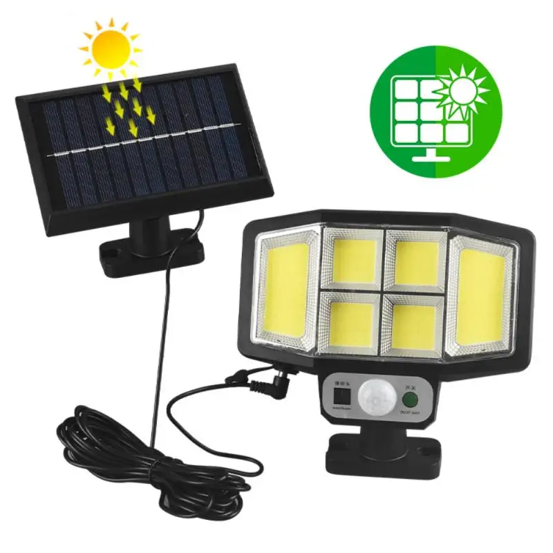

100LED Solar Light Outdoor Remote Control Waterproof For Garden Path Street Landscape Spotlight Wall Solar Powered Flood Lamp