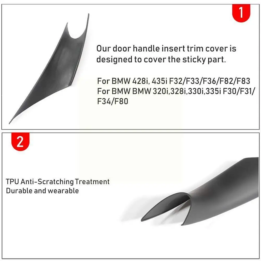 

For BMW X5 X6 E70 E71 F15 F16 Car Interior Carbon Fiber Trim Texture Cover Protective Handle Door Pull