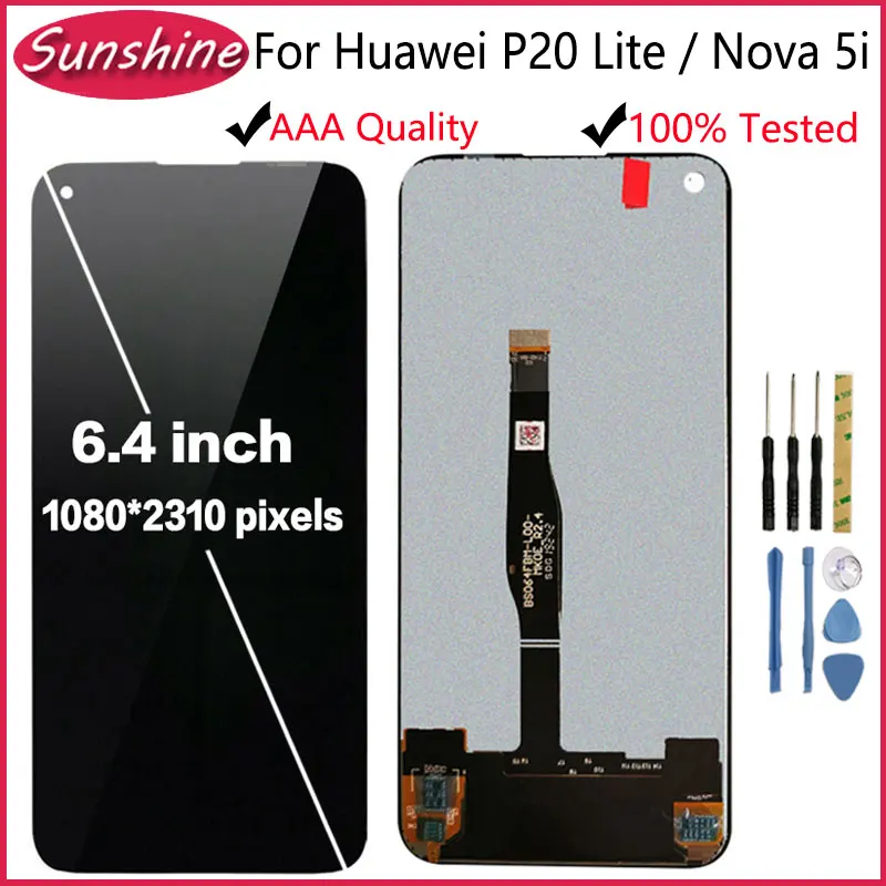 AAA Оригинальный ЖК дисплей для Huawei Nova 5i сенсорный экран дигитайзер сборка P20 Lite