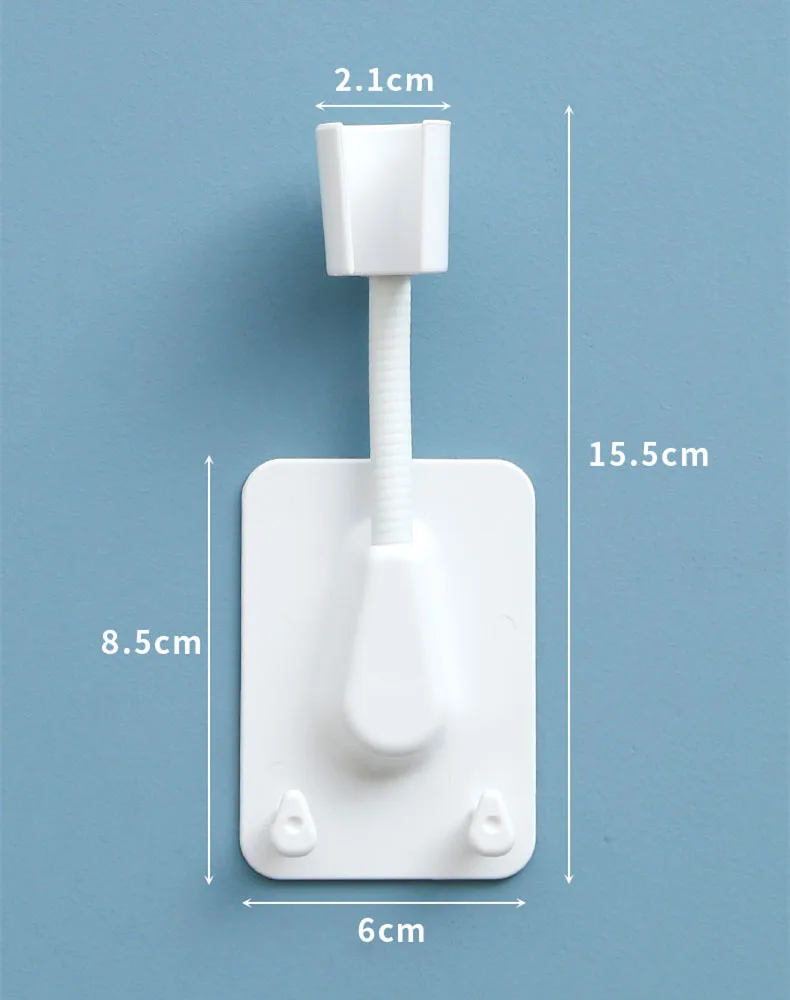 

360 Universal Adjustable Shower Bracket Wall Mounted Shower Head Self Adhesive Holder With 2 Hooks Home Bathroom Accessories