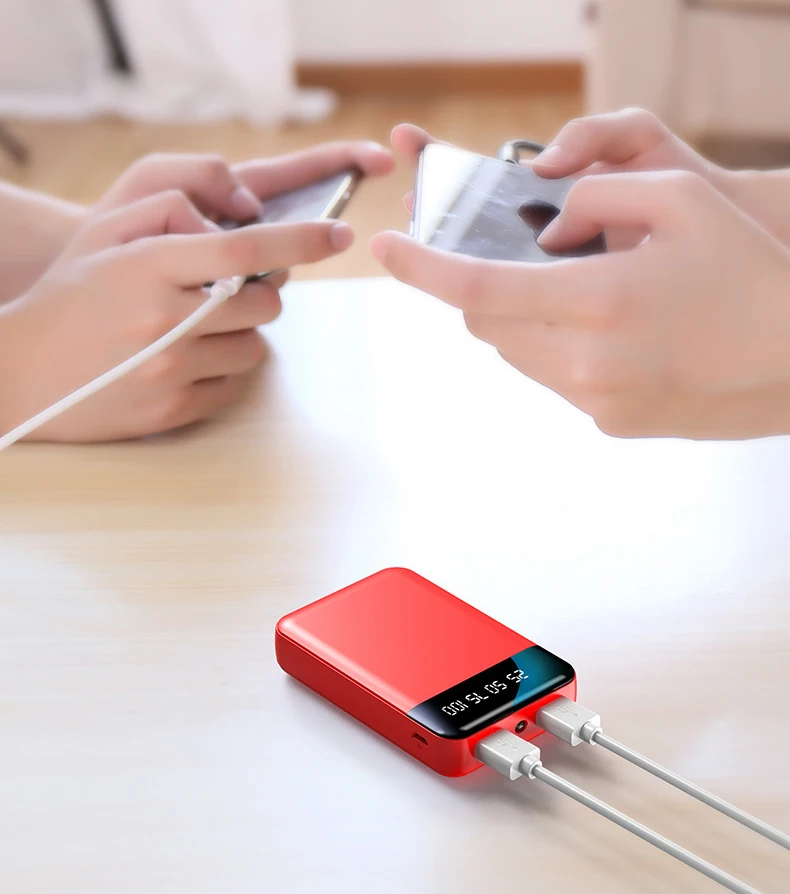 Портативное зарядное устройство 20000 мАч с двумя USB портами внешний мини