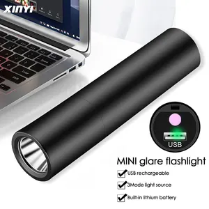 Водонепроницаемый мини светодиодный фонарик со встроенным аккумулятором, 3 режима освещения, USB, портативный, для ночного освещения
