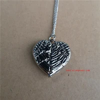 sublimation blank angel wings locket photo necklaces pendants fashion hot transfer printing blank consumables 12pieceslot