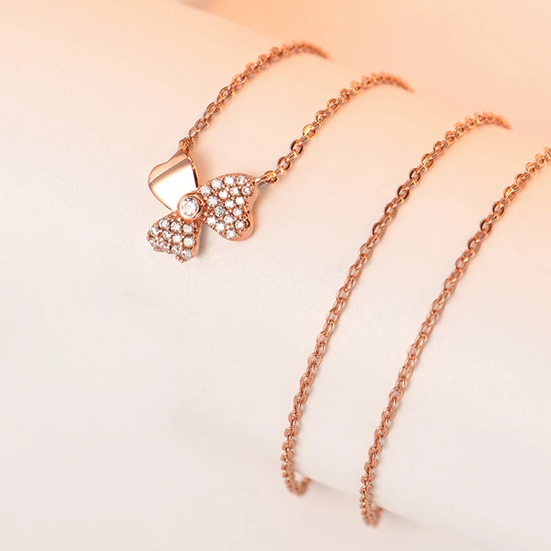 Длинное ожерелье из серебра 925 пробы с фианитами|Ожерелья| |