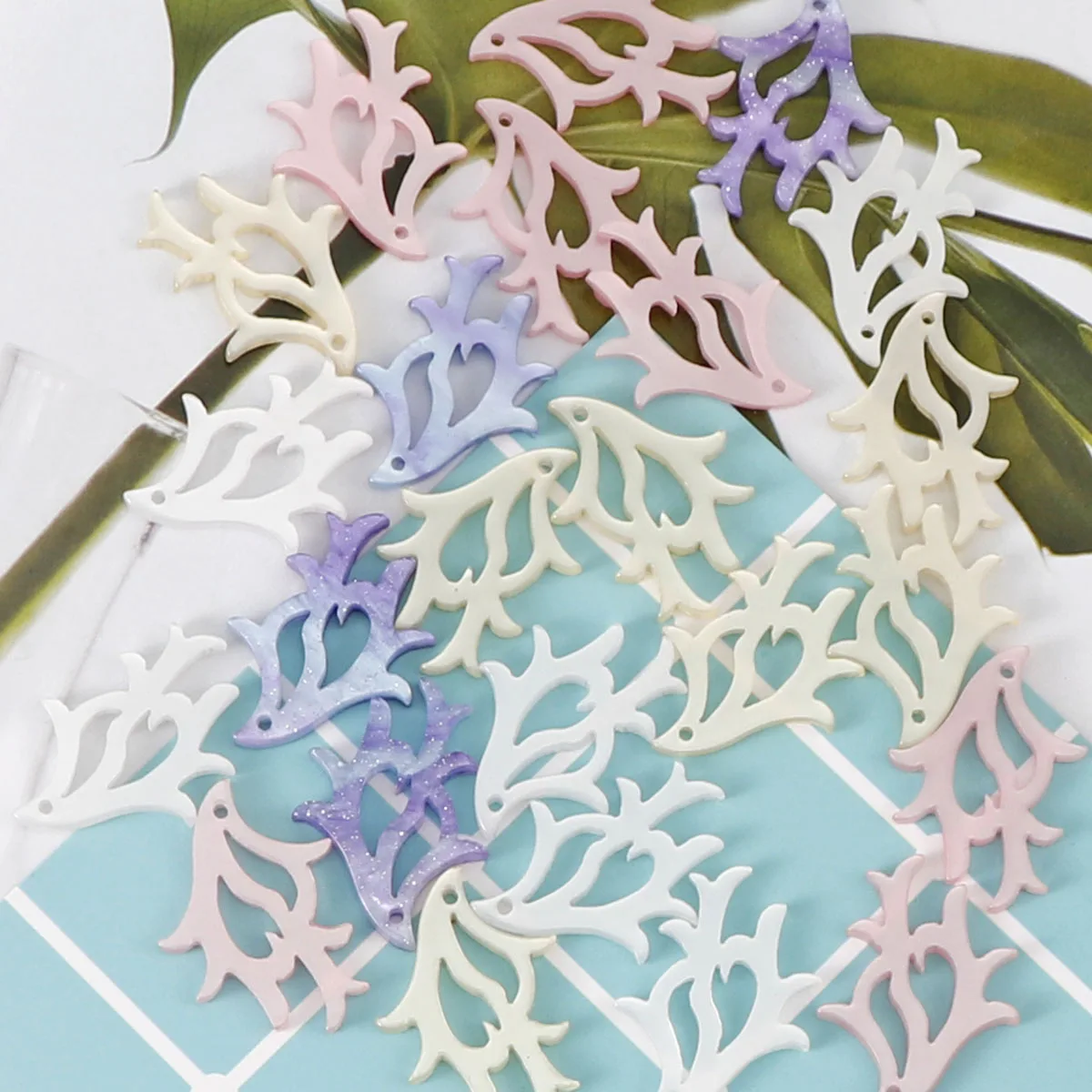 12 шт. красивые уксусная кислота доска рога с одним отверстием бисера для