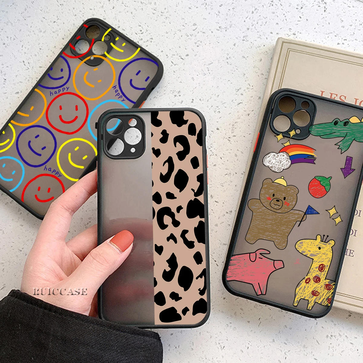 Мягкий матовый Жесткий Чехол-бампер для iPhone 11 12 13 Pro XS Max X XR 7 8 Plus 13Mini 12Mini | Мобильные