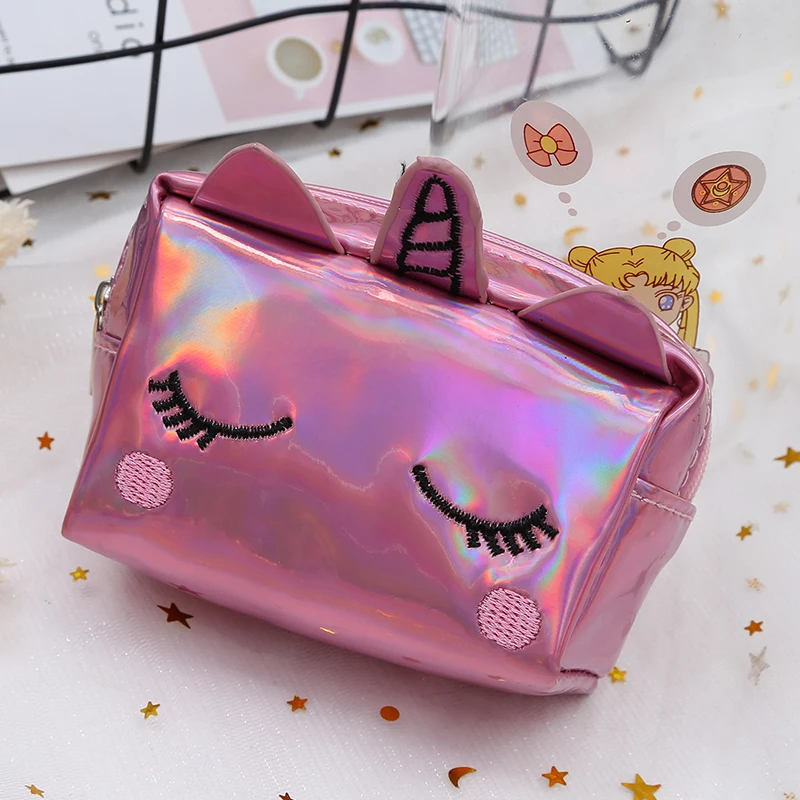 pink Популярный кошелек для монет в виде единорога, модный кошелек для монет с героями мультфильмов, милый кошелек для детей, мини-кошелек, мягкая женская сумочка для монет, клатч - Цвет: pink