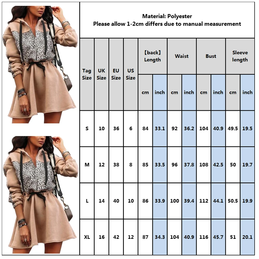 

Leopard Print Women Sweatshirt Spring Autumn Patchwork Mini Dress Hoodie Draped Sashes Ladies Causal Female Sports Dresses