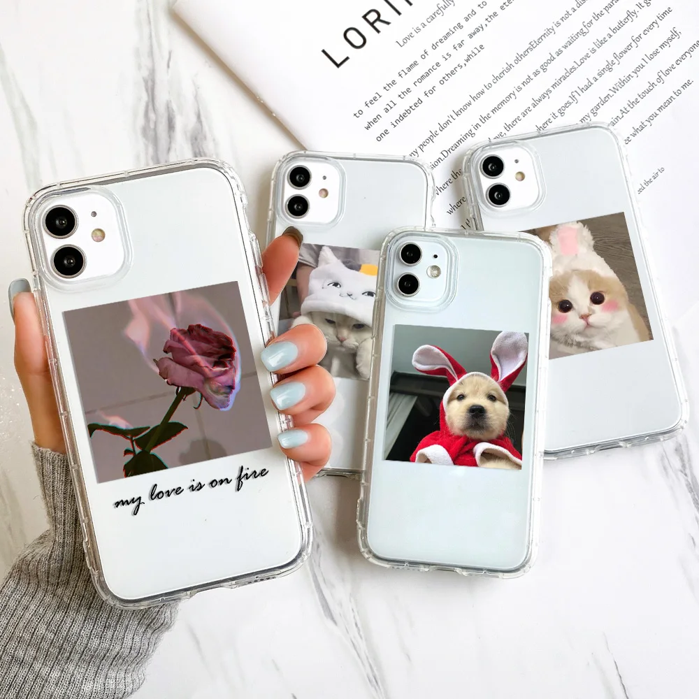 

Cute Animal Phone Case For iPhone 11 13 Pro MAX XS XR X 13 12 Mini 7 8 Plus 6 6s SE2020 Clear Cartoon Soft TPU Shockproof Back
