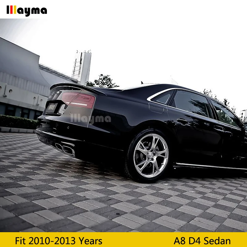 Задний спойлер на багажник из стекловолокна ABT для AUDI A8 D4 2010 2011 2012 2013 года
