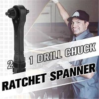 2 in 1 drill chuck ratchet two headed spanner key drill chuck ratchet wrench handy tool accessories suitable for most chucks