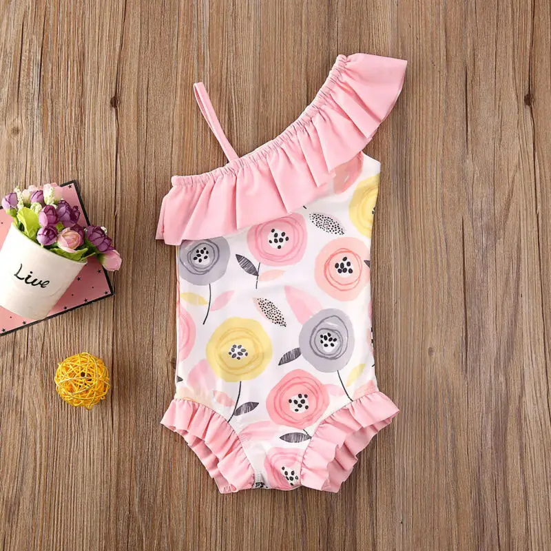 Детские купальники Pudcoco для детей 2-7 лет Цельный купальник маленьких девочек на