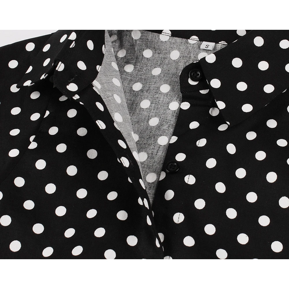 

2021 Sleeveless Women Rockabilly Party Dress With Belt 50s 60s Black Polka Dot Printed Cotton Swing Plus Size Casual Sundress