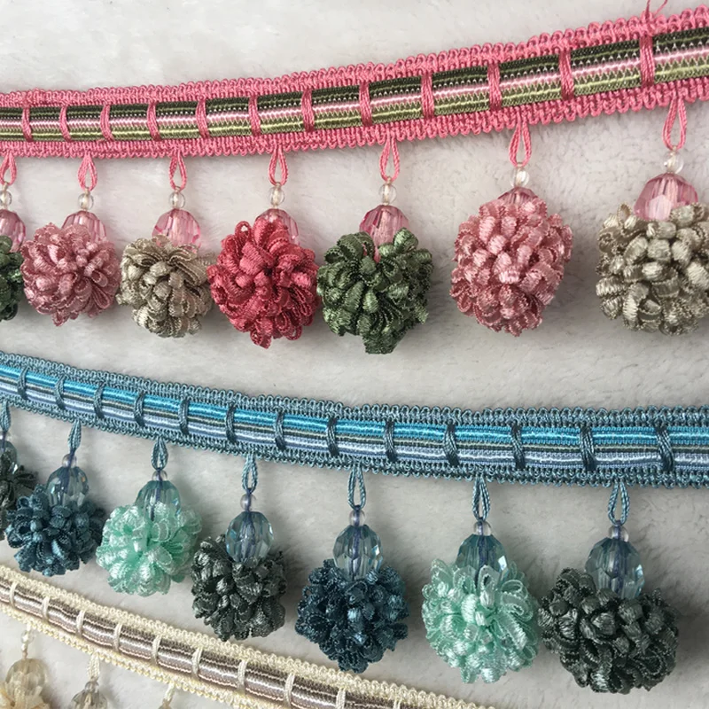 1 м помпон для отделки шаров бахрома лента занавес кружевная ткань помпоны шарики