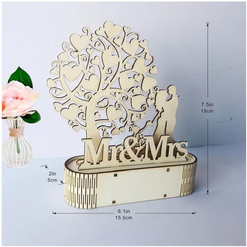 DIY светодиодный ночной Светильник бытовые деревянный Романтическая Свадебная